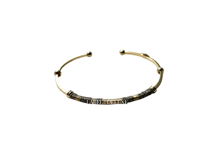Gas Bijoux bracelet 498586 - Zanzibar - Dames armband - Gold Filled - zwart - Goud - 15.5 cm