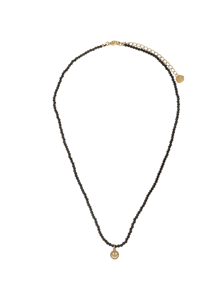 Rose & Camellia 706959 - Dames Ketting - Black Stones Smile - Goud - 36+5 CM