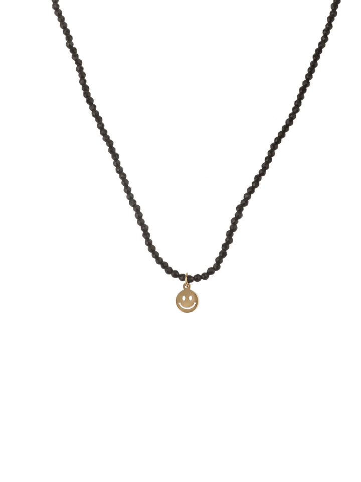 Rose & Camellia 706959 - Dames Ketting - Black Stones Smile - Goud - 36+5 CM