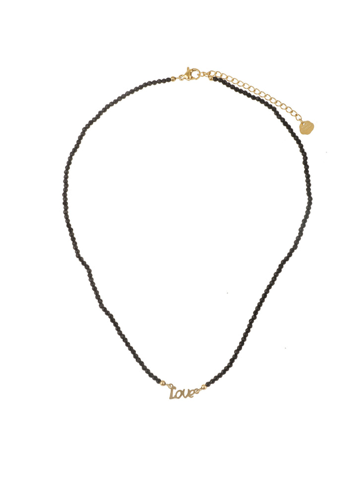 Rose & Camellia 806955 - Dames Ketting - Black Love Necklace - Goud - 36+5 CM