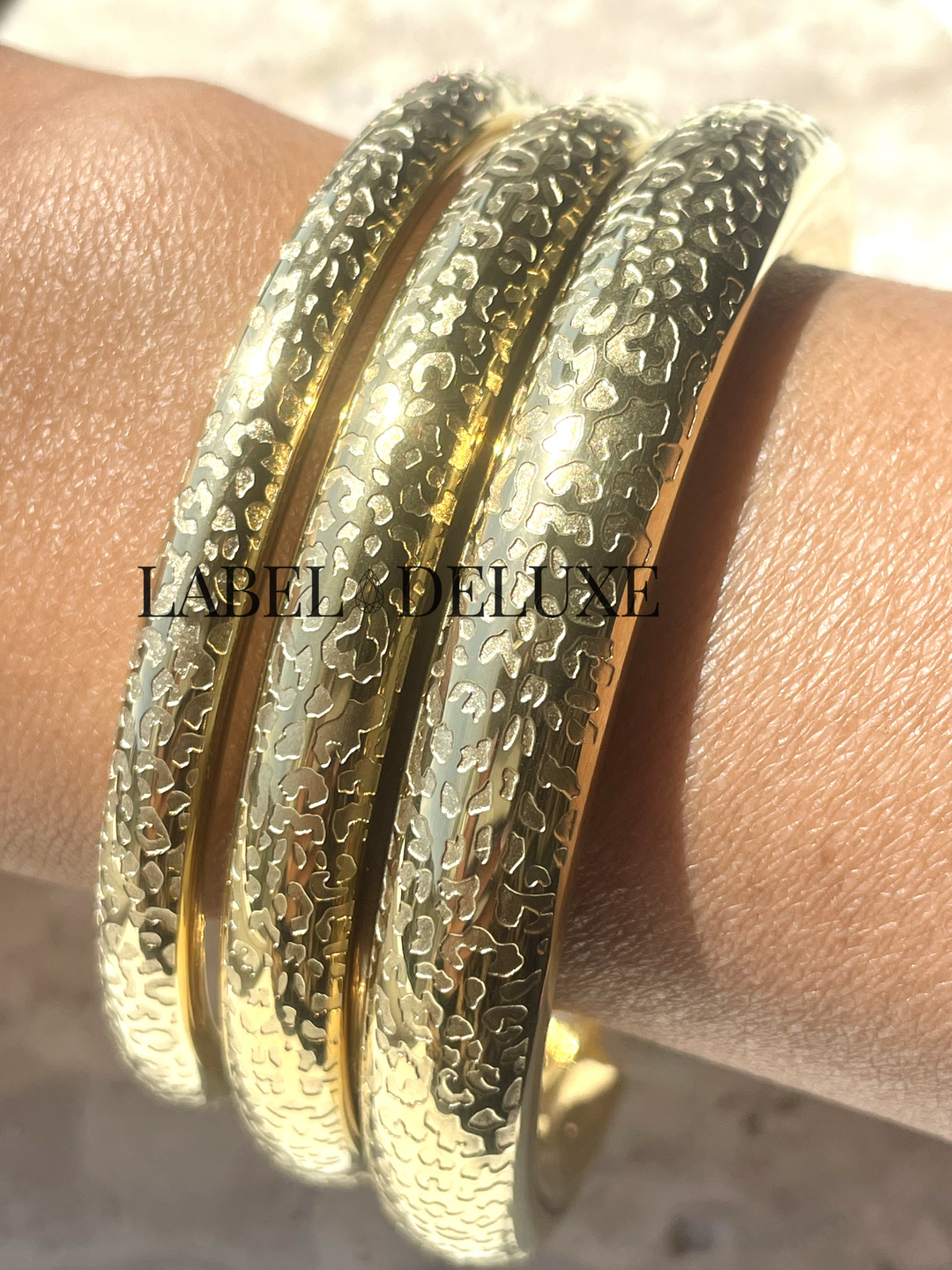Rose & Camellia Armband 08953 - Bracelet Round Bangle Panther - Goud - 10 MM
