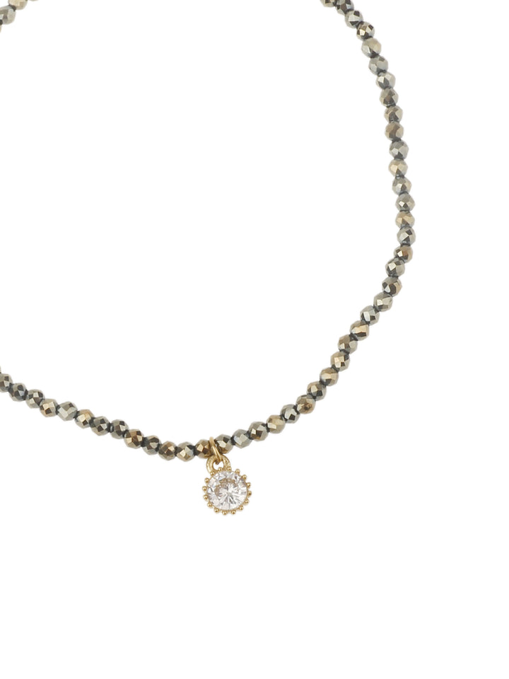 Rose & Camellia armband 3952 - Dames Armband - Blue Grey Stones - Elastisch - 17 cm