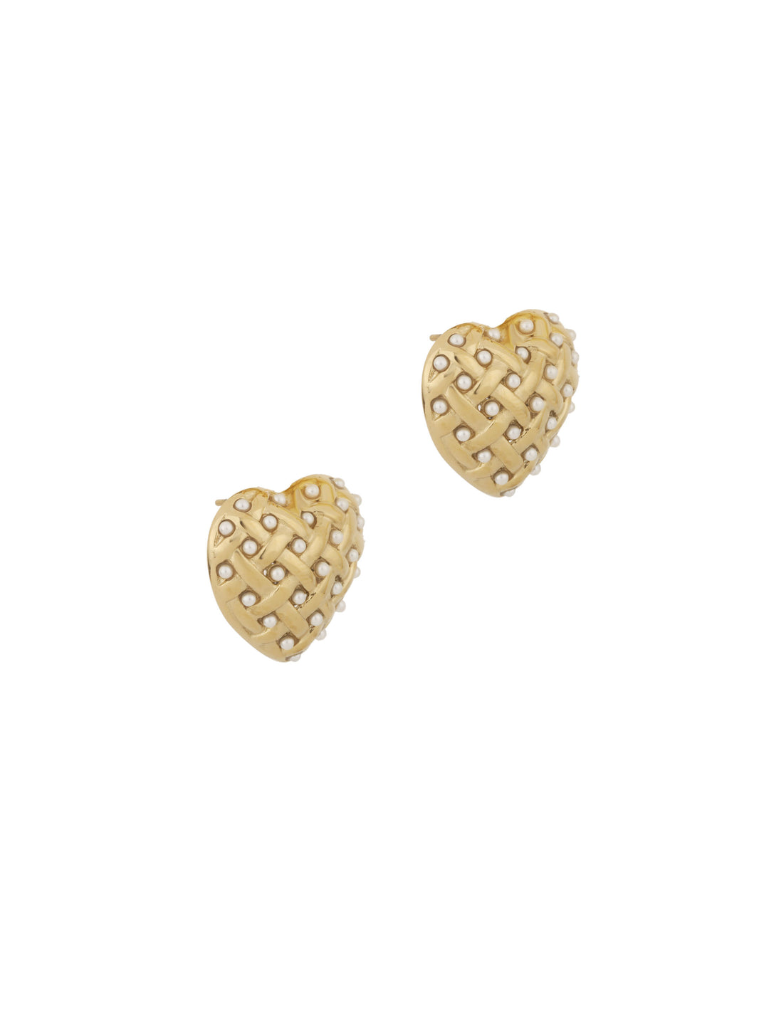 Rose & Camellia earrings 507952 - Dames Oorbellen - Hearts Studs Pearls - Goud - 2 cm