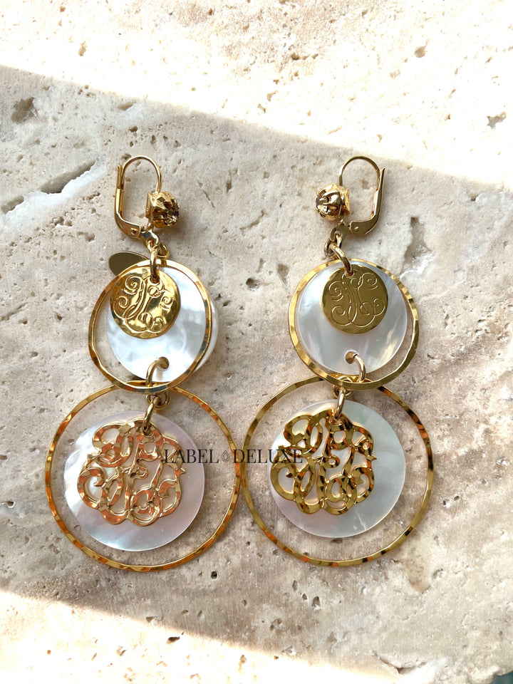 Gas Bijoux 475152 - Dames oorbellen - Idylle Petite Pearl earrings - Parelmoer goud 7 CM