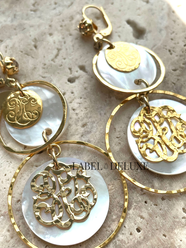 Gas Bijoux 475152 - Dames oorbellen - Idylle Petite Pearl earrings - Parelmoer goud 7 CM