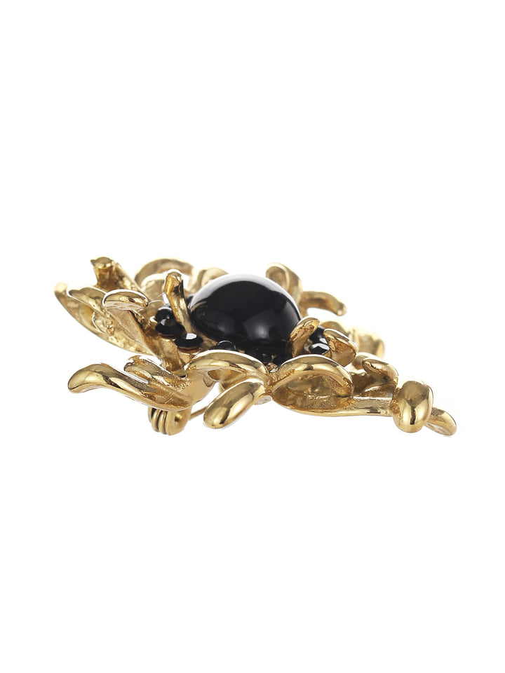 Rose & Camellia Broche 5955 - Vintage Fantasy - Zwart / Goud - 4 x 4 cm