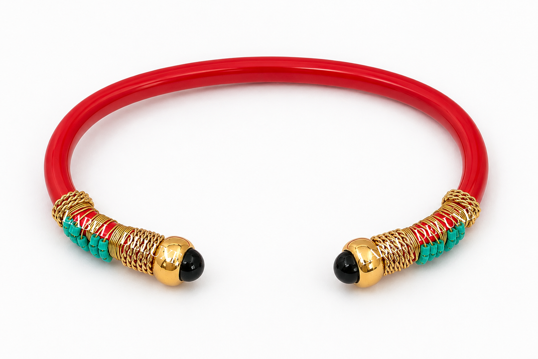 Gas Bijoux Bracelet 687793 - Dames Armband - Bracelet Sari Bis Bangle - pink blue black gold - 16 CM