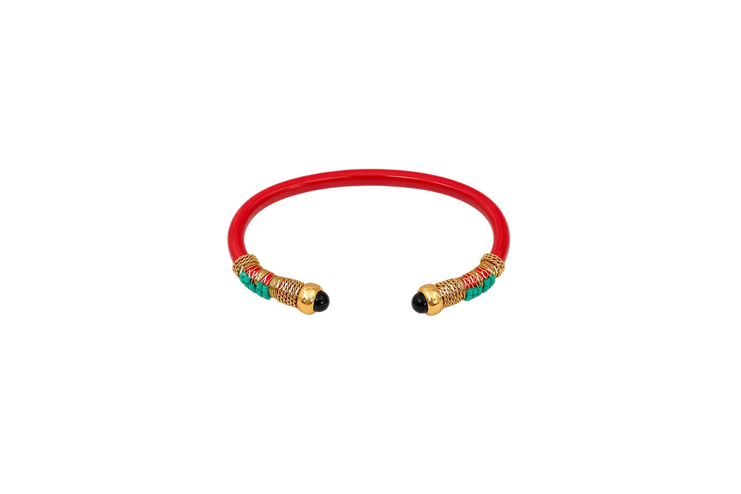 Gas Bijoux Bracelet 687793 - Dames Armband - Bracelet Sari Bis Bangle - pink blue black gold - 16 CM