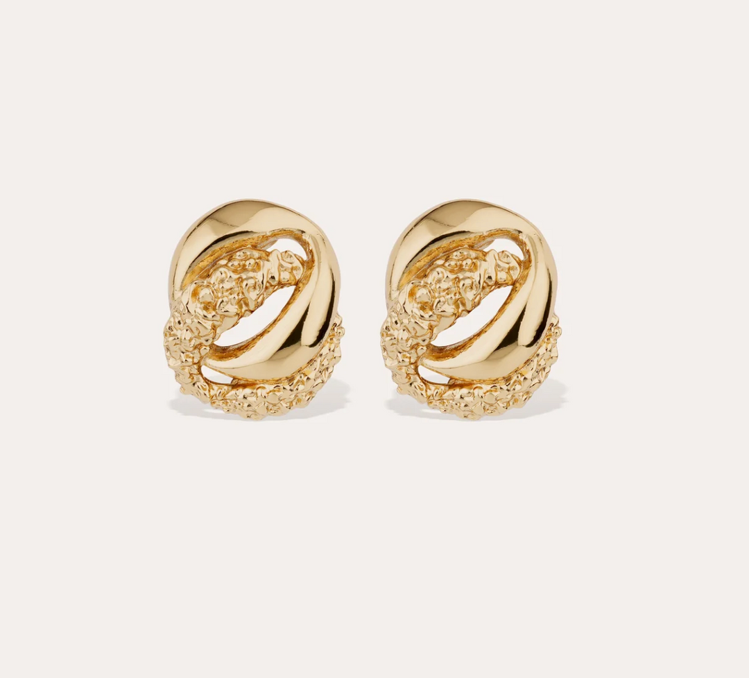 Gas Bijoux goudkleurige chunky statement oorbellen