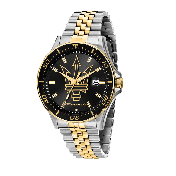 Maserati Sfida watch R8853140009 - Chronograaf Herenhorloge - 44mm - Zilver/Goud/Zwart
