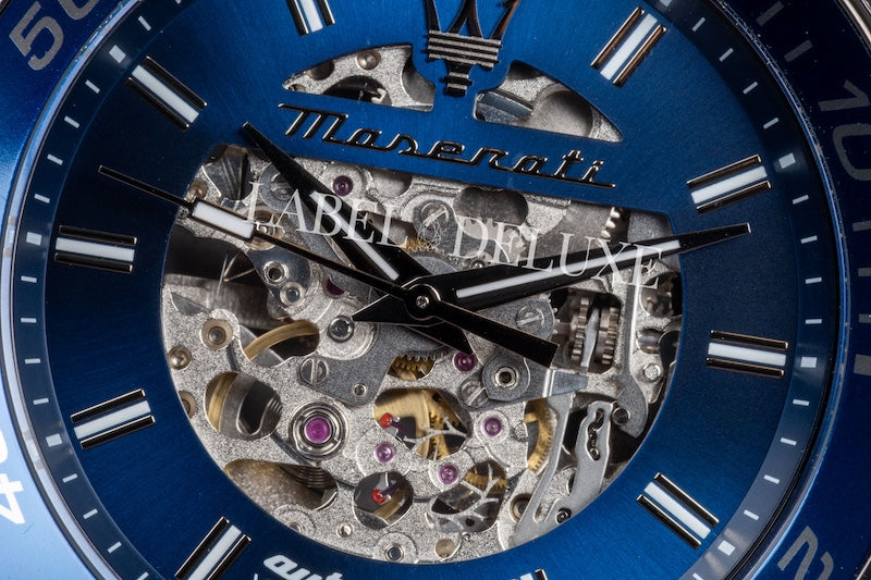 Maserati Sfida watch R8823140015 - Automatisch Herenhorloge - 44 mm - Gunmetal Blauw