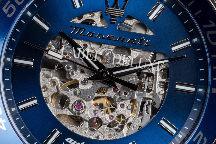 Maserati Sfida watch R8823140015 - Automatisch Herenhorloge - 44 mm - Gunmetal Blauw