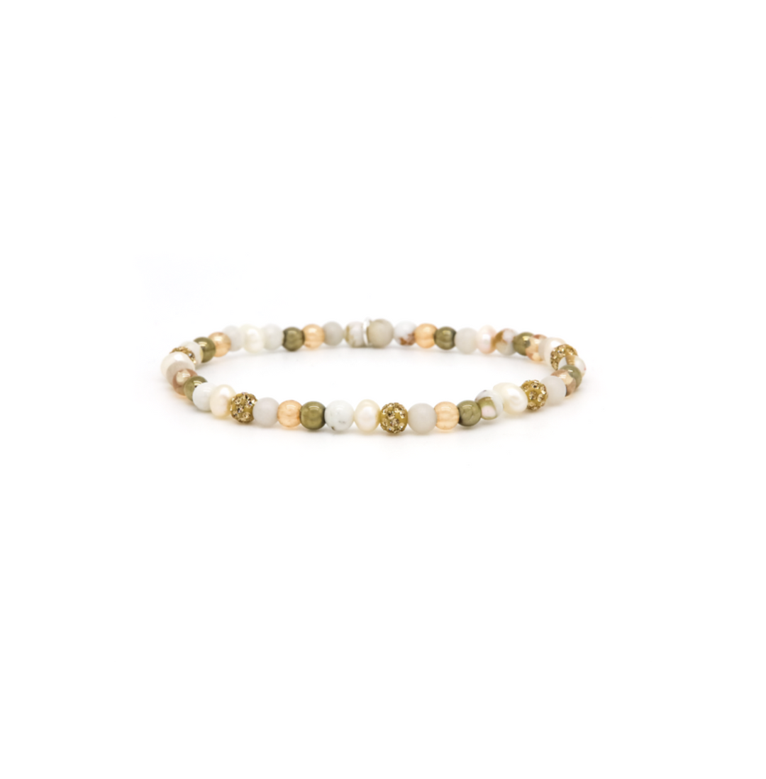 Karma Jewelry bracelet 84642EL - Dames Kralen Armband - Spiral Lari - Goud - XXS - 4 MM