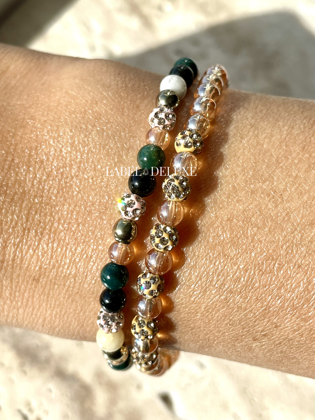 Karma Jewelry armband 84673EL - Dames Armband - Spiral Loiza XXS - Rosegoud / Zwart / Groen - 18 CM