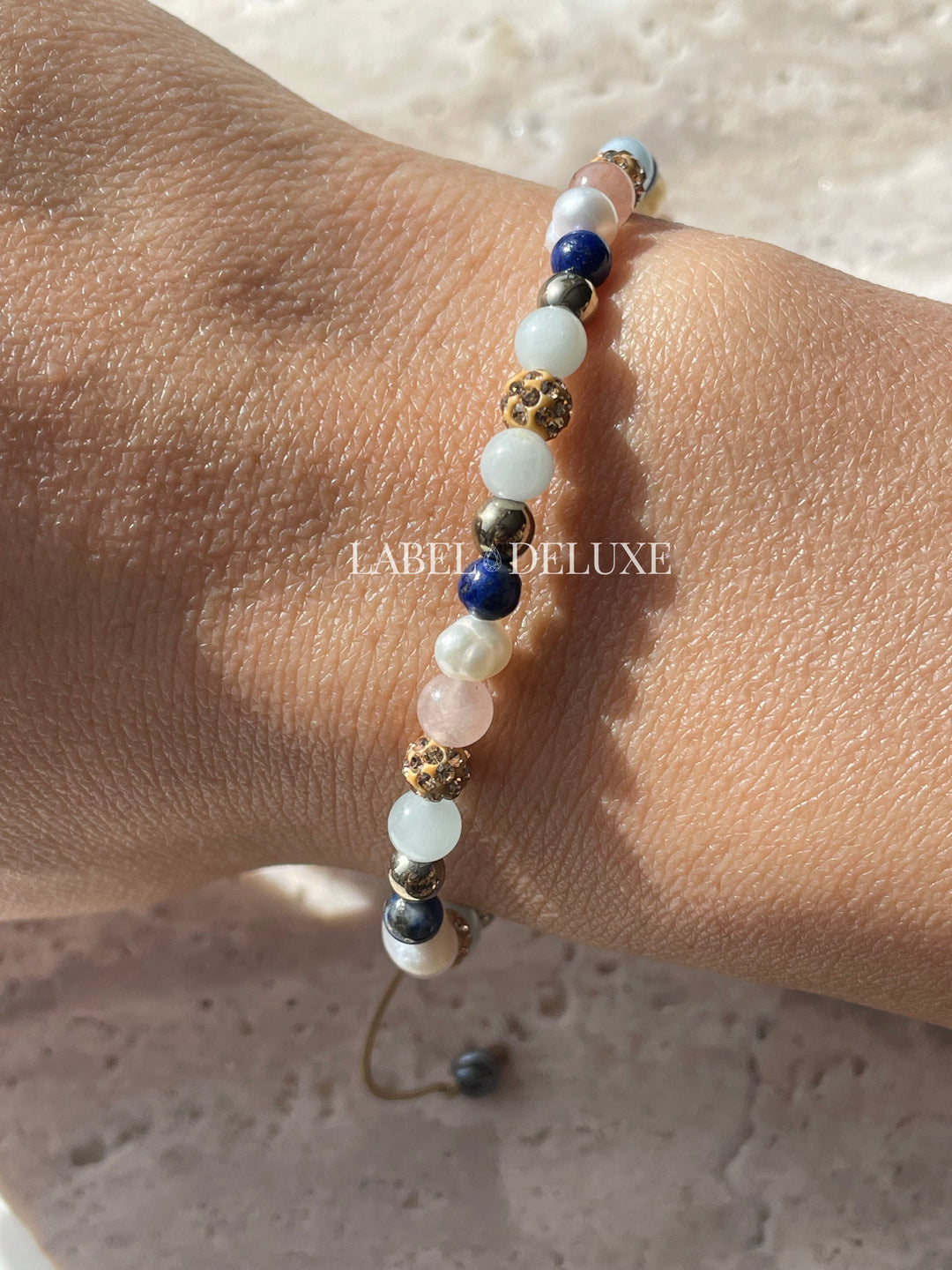 Karma Jewelry 84682 - Spiral Marise Armband - Blauw Goud Parel - 18,5 + 6 CM - XXS - 4 MM