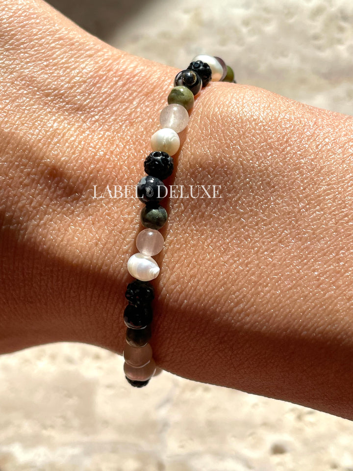 Karma Jewelry 84687EL - Kralen Armband Dames - Spiral Hanae - XXS - 18 cm - Zwart