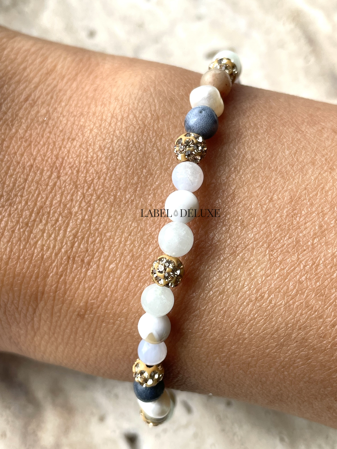 Karma Jewelry armband 84694EL - Dames Armband - Spiral Sylvi XXS - Goud / Blauw / Wit - 18 CM