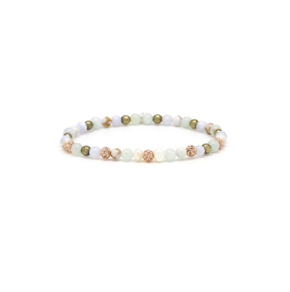 Karma Jewelry bracelet 84701EL - Dames Armband - Spiral Bente XXS - Rosegoud Crystal - 18 CM