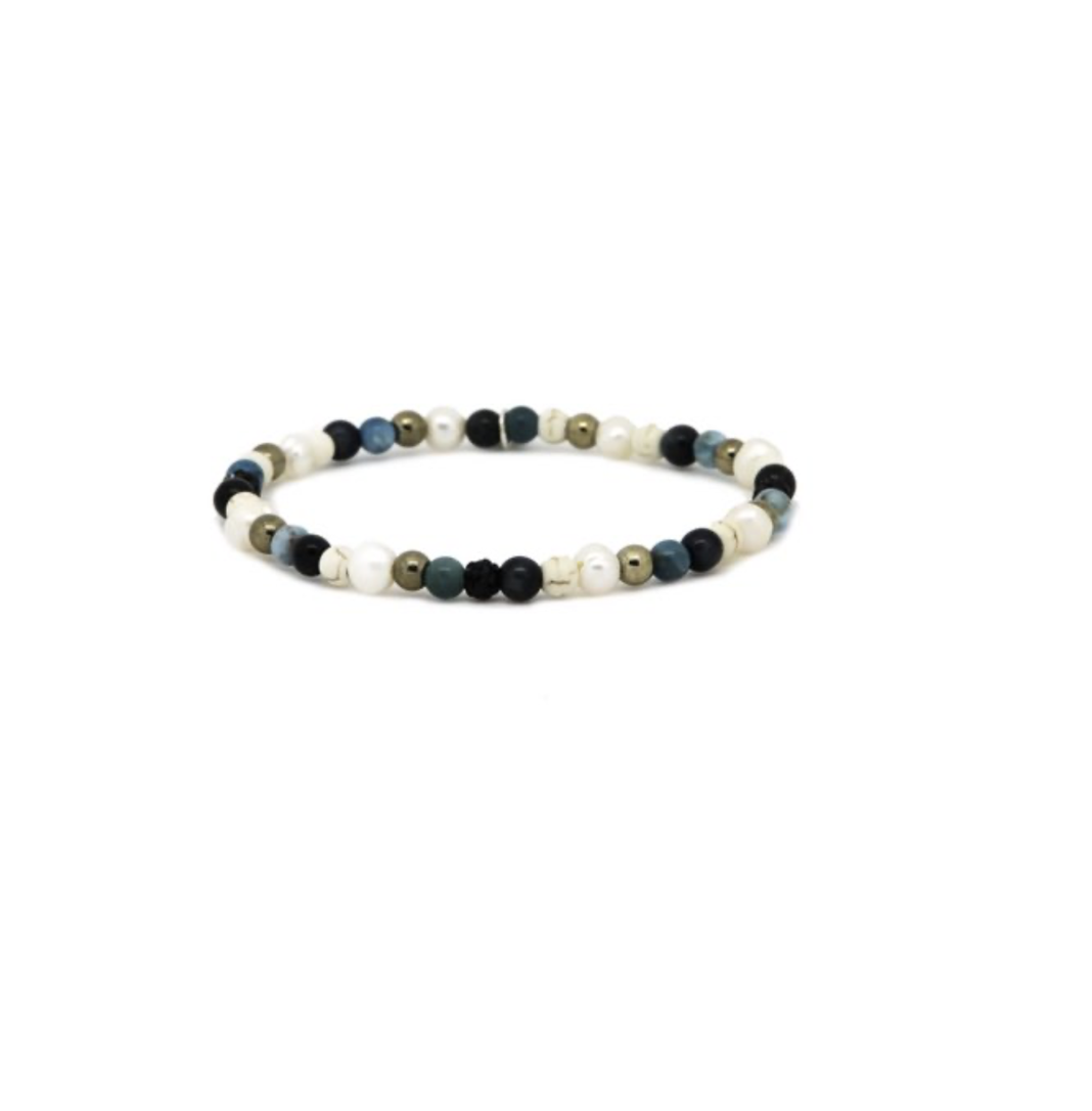 Karma Jewelry 84580 - Dames Armband - Bracelet Spiral Opal - Zwart Crystal - XXS - 4 MM