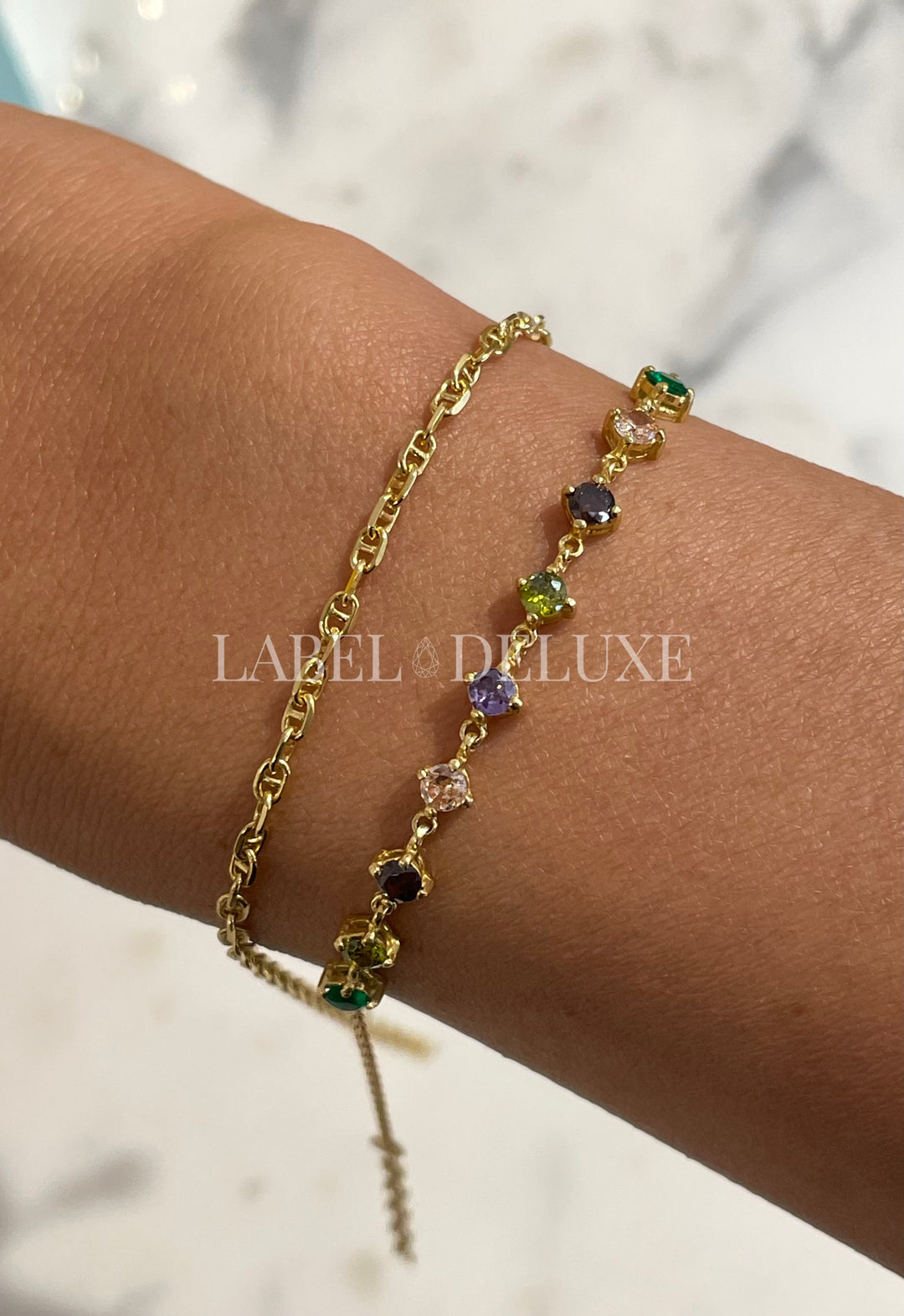 Karma Jewelry Armband 94153GP Armband Vintage Nina Groen Paars Goud