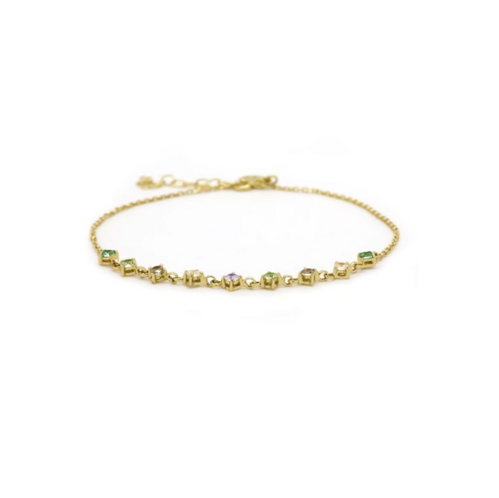 Karma Jewelry Armband 94153GP Armband Vintage Nina Groen Paars Goud
