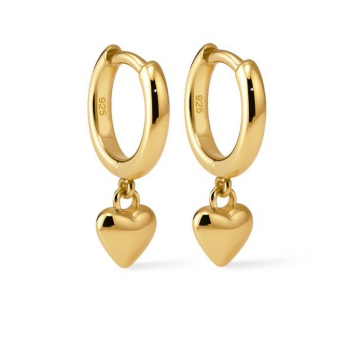 Karma Jewelry oorbellen A179GP - JOLLY Heart - Goud - 2 cm x 5 mm