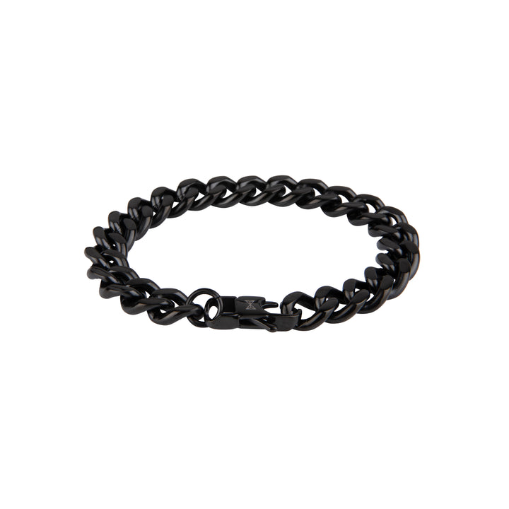 Aze Jewels bracelet AZ-BM001-B-210 - Schakel Armband - Gourmette Full Flat Black Noir - Zwart - 21,0cm