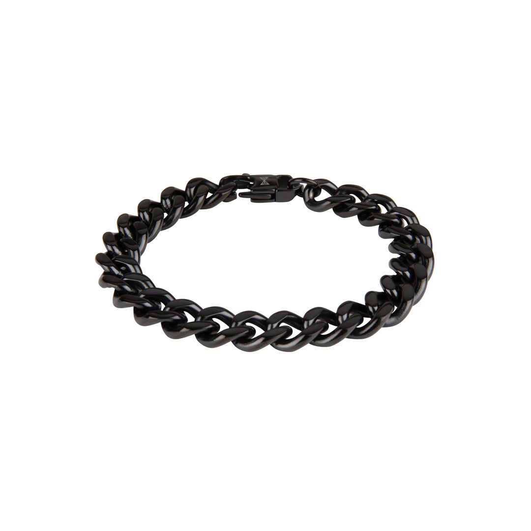 Aze Jewels bracelet AZ-BM001-B-210 - Schakel Armband - Gourmette Full Flat Black Noir - Zwart - 21,0cm