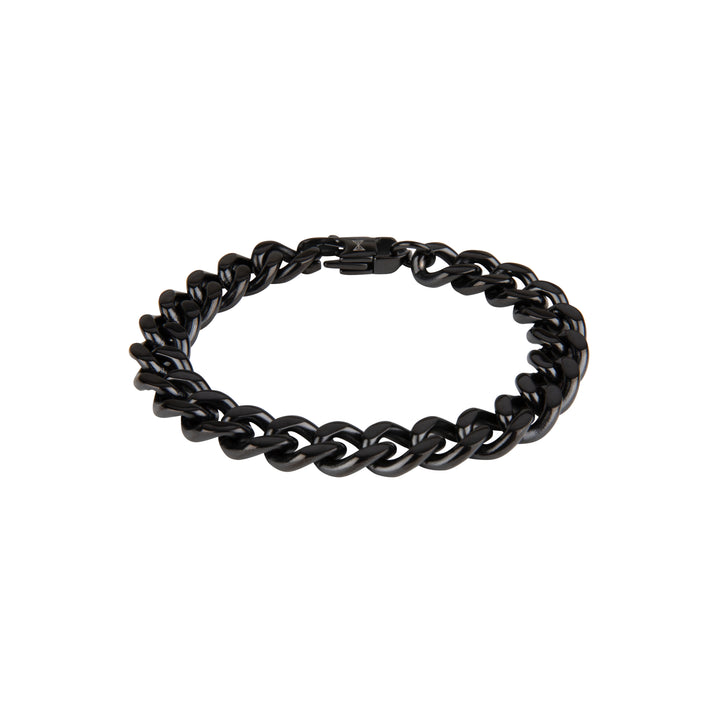Aze Jewels bracelet AZ-BM001-B-210 - Schakel Armband - Gourmette Full Flat Black Noir - Zwart - 21,0cm