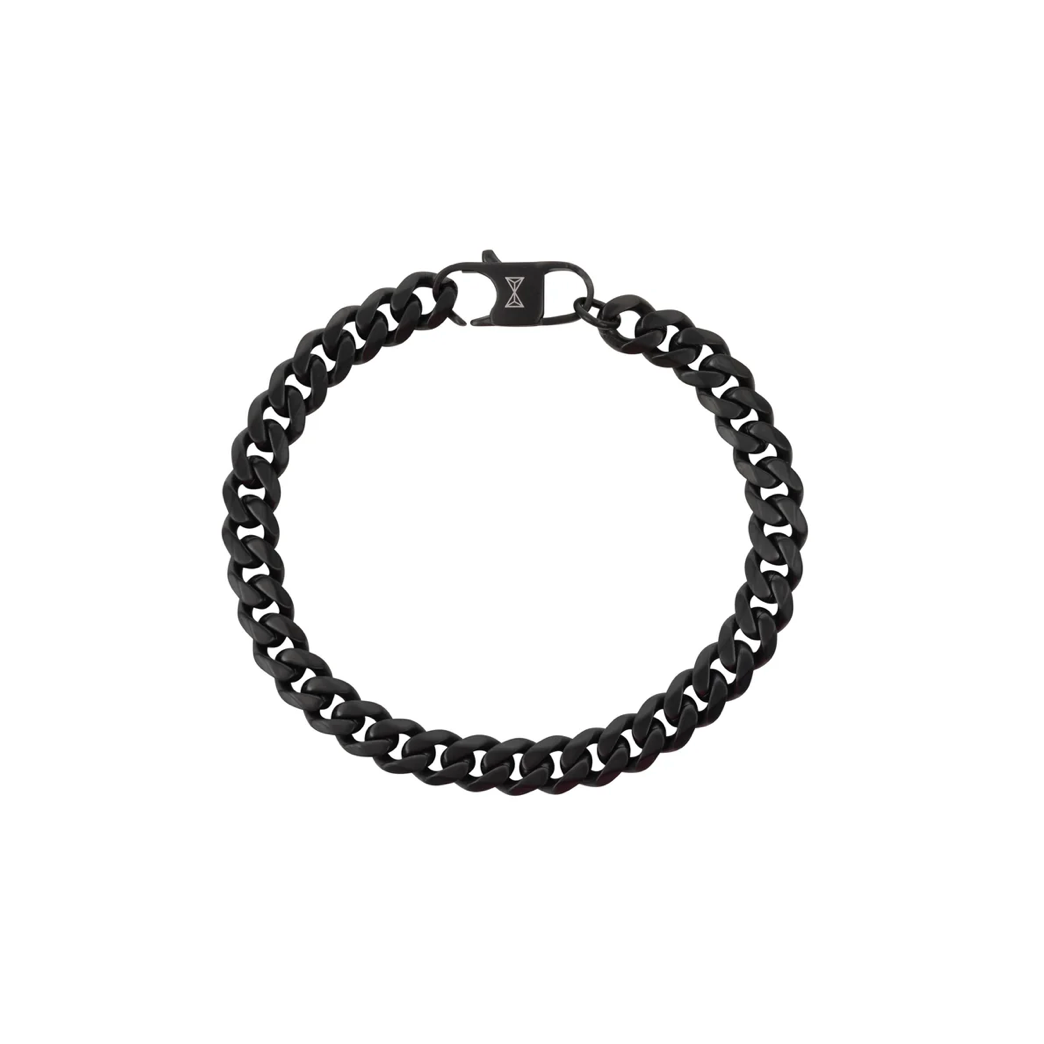 Aze Jewels bracelet AZ-BM007-B-195 - Schakel Armband - Gourmette Eight Black - Zwart - 19,5cm