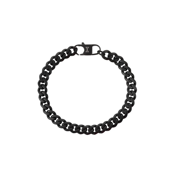 Aze Jewels bracelet AZ-BM007-B-195 - Schakel Armband - Gourmette Eight Black - Zwart - 19,5cm