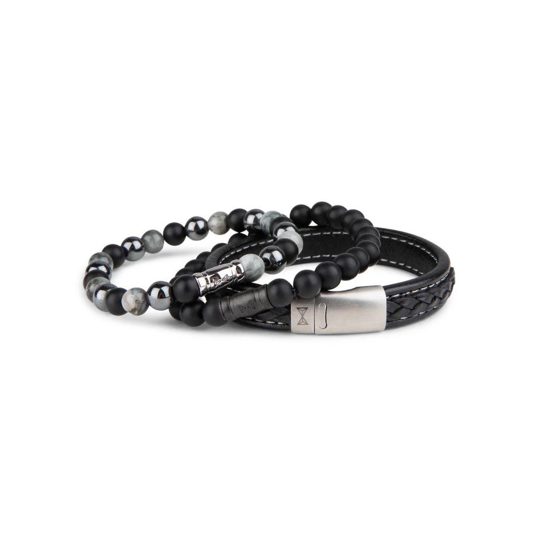 Aze Jewels AZ-BS002-A-175 - Heren Armband - Bracelet Black Elk Peak - 8mm - 17,5cm