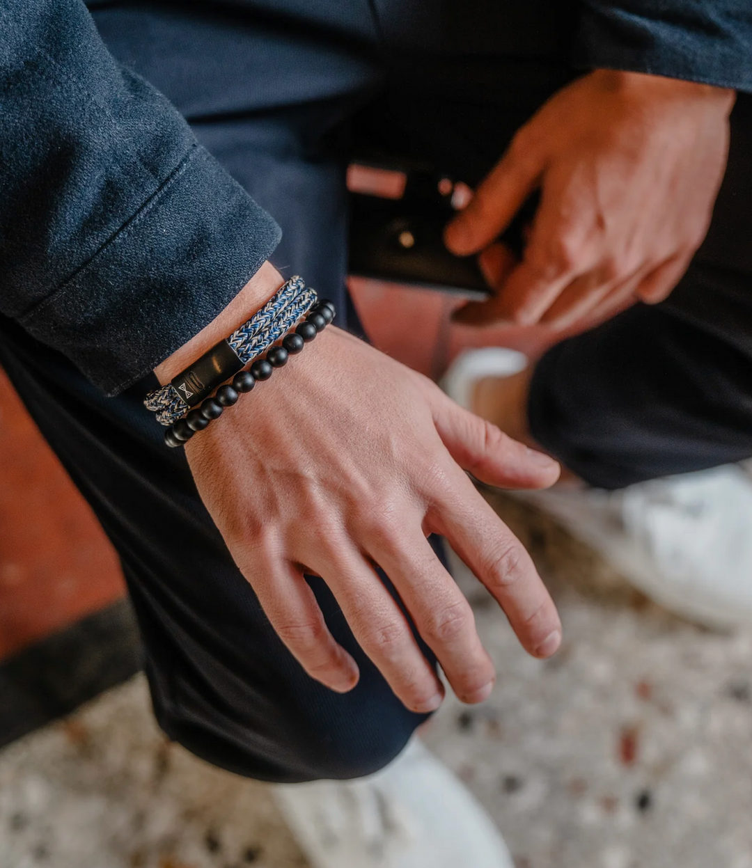 Aze Jewels AZ-BS002-A-175 - Heren Armband - Bracelet Black Elk Peak - 8mm - 17,5cm