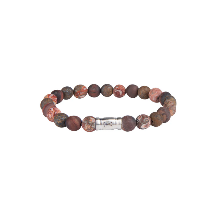 Aze Jewels bracelet AZ-BS011-B-175 - Kralen Armband - Monte Rosa - Natuur Aarde Tinten - 8mm (17,5cm)