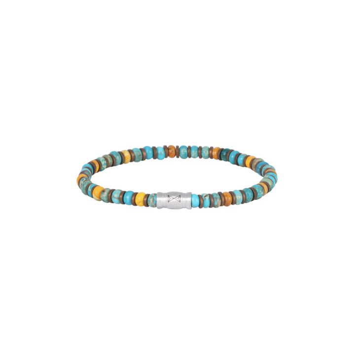 Aze Jewels AZ-BS410-A-175 - Heren Armband - Bracelet Turquoise Mountain Supreme - 4mm - 17,5cm