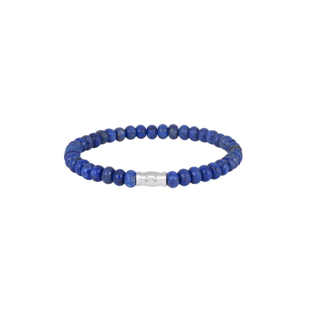 Aze Jewels bracelet AZ-BS611-A-190 - Kralen Armband - Mount Fuji Oval - Blauw - 6mm (19,0cm)