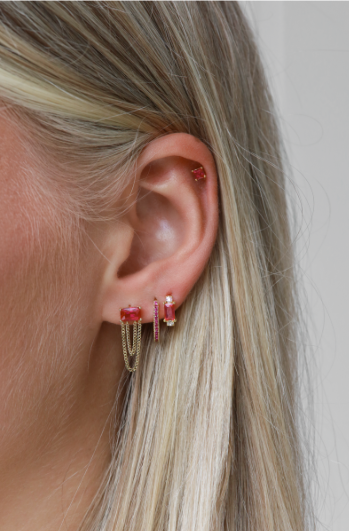 Karma Jewelry earrings C89S - Dames Oorbellen - Chain Julia - Zilver - 1,8 cm