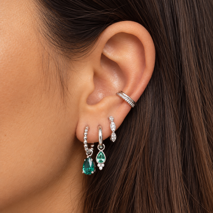 Karma Jewelry earrings H630S - Dames Oorbellen - Gail Braid - Zilver - 16 MM
