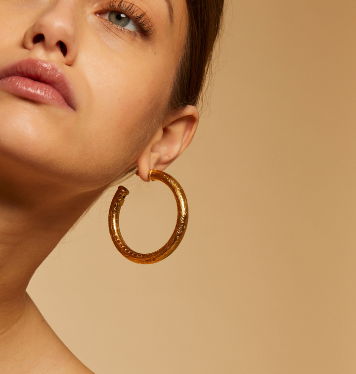 Gas Bijoux Earrings 174548 - Dames Oorbellen - Maoro hoops earrings - Goud - 5,5 cm