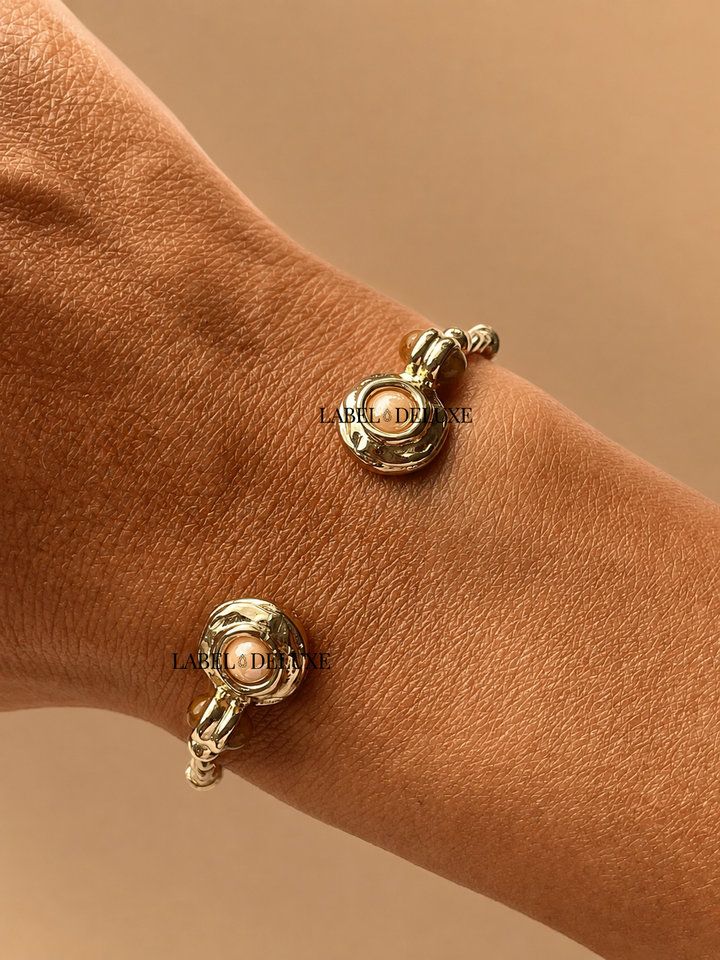 Gas Bijoux armband 718071 - Dames Armband - Amarante Bangle Mini - White Mother-of-Pearl & Tiger's Eye