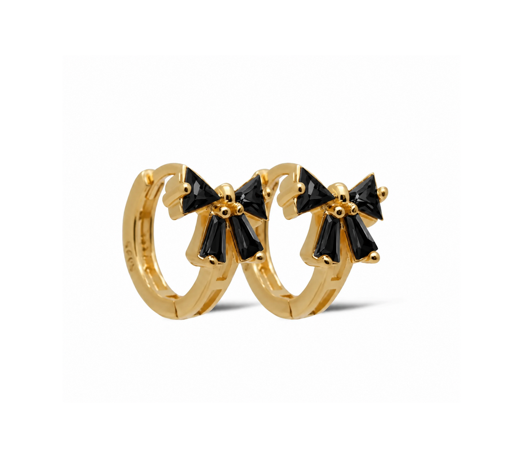 Karma Jewelry oorbellen H483GP_BL - Plain Hoops Blair Bow - Goud - 12 mm