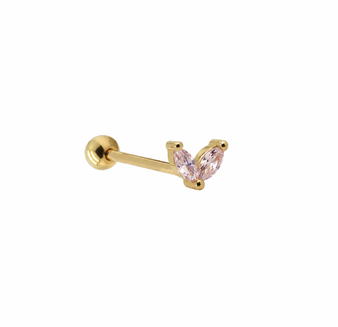Kiki Double Leaves PC64 - Piercing - Roze goud