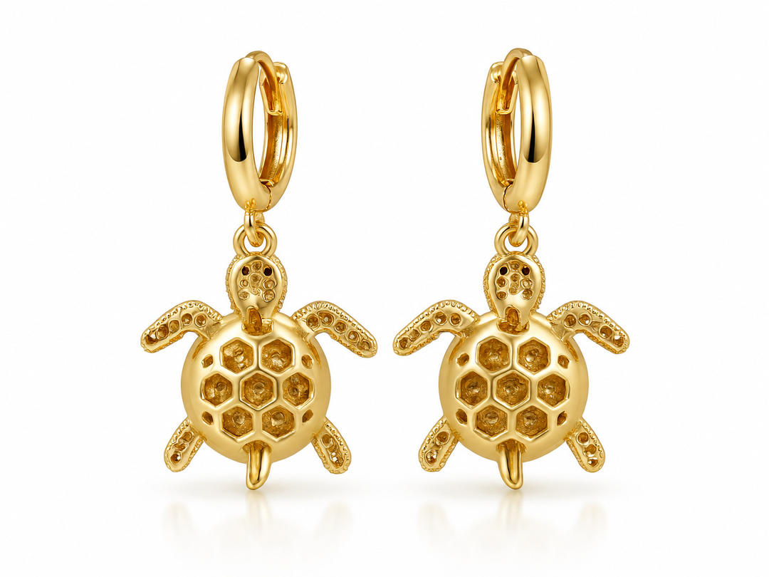 Turtles Zirconia FP LDturtlesZI - Oorbellen - Goud - 3,5 cm