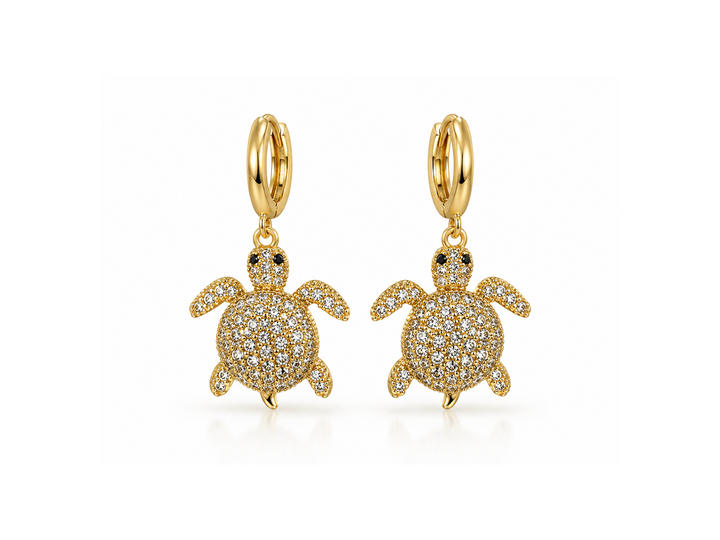 Turtles Zirconia FP LDturtlesZI - Oorbellen - Goud - 3,5 cm