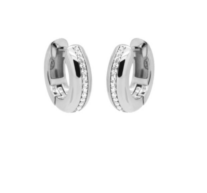Karma Jewelry earrings H379S - Dames Oorbellen - Hinged Hoops Ellinor - Zilver - 1,3 cm