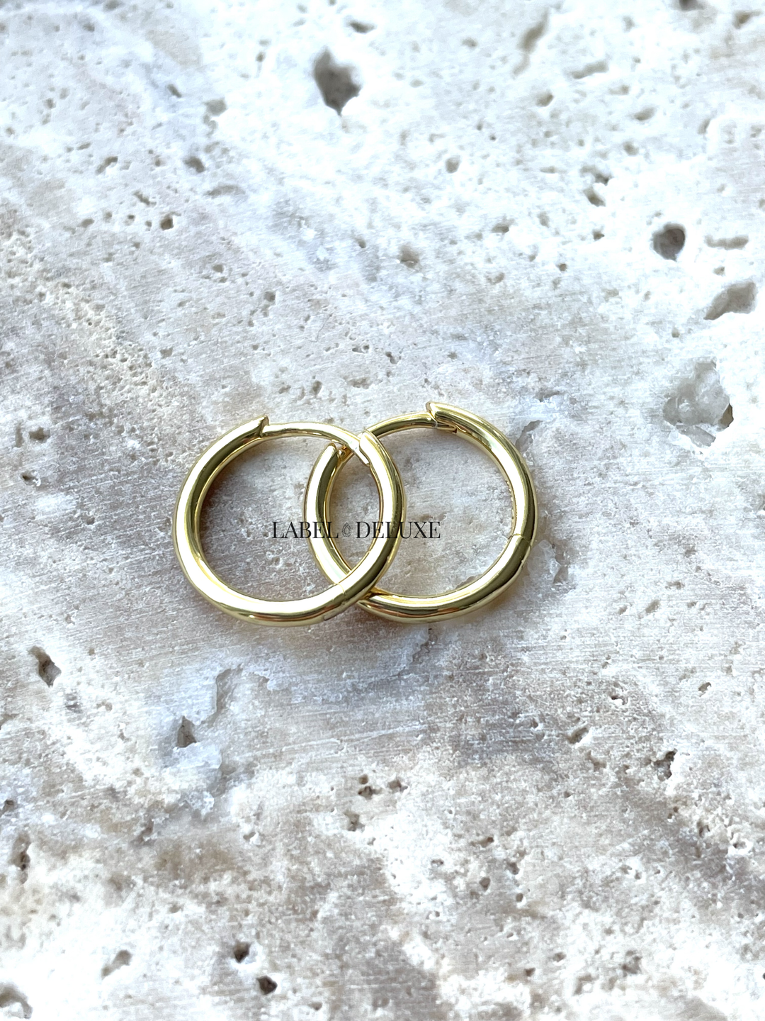 Karma Jewelry oorbellen H420GP - Dames Oorbellen - Plain Hinged Hoops Hely - Goud - 12 MM