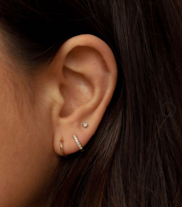 Karma Jewelry earrings H426GP_EG - Dames Oorbellen - Plain Hinged Hoops Beau - Goud / Emerald Groen - 10 MM
