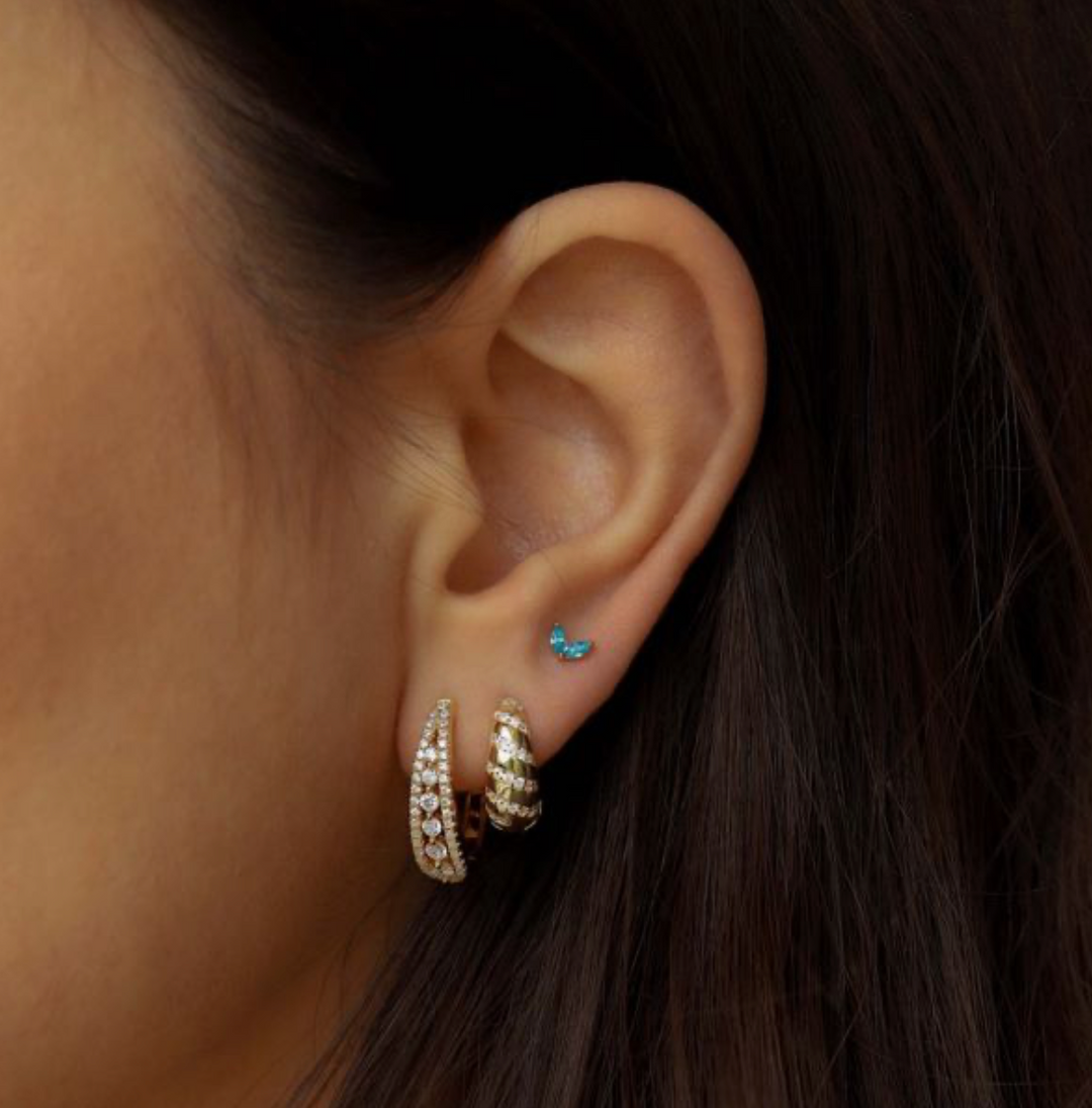 Karma Jewelry H487GP - Lume - Hinged Hoops Dames Oorbellen - 925 Sterling Zilver - 14K Gouden Plating - Goudkleurig - 15 MM