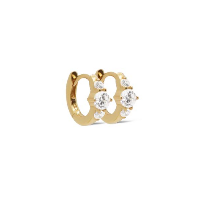 Karma Jewelry Earrings H501GP - Dames Oorbellen - Plain Hinged Hoops VIO - Goud - 12mm