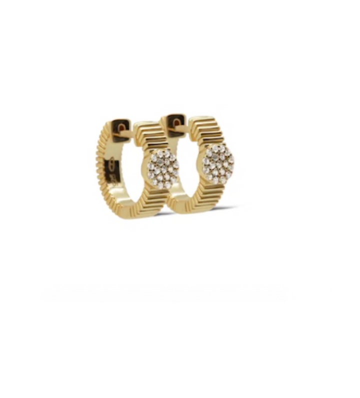 Karma Jewelry Oorbellen H524GP - Dames Oorbellen - Earrings Hoops Nolia Disc - 925 Sterling Zilver - 14K Gouden Plating - Goud - 16 MM